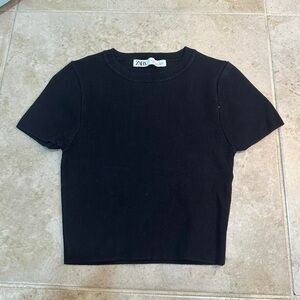Zara Black Short Sleeve Top